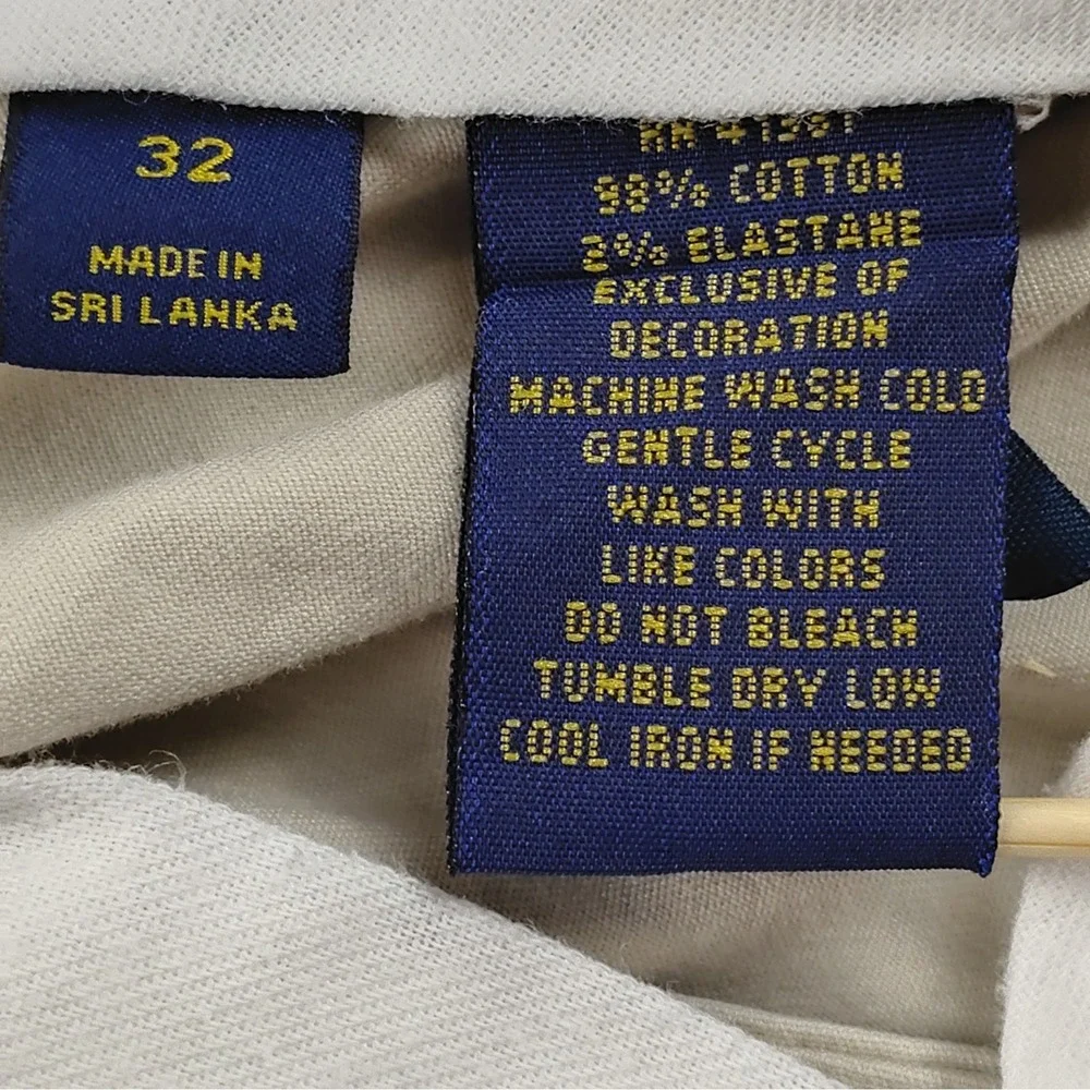 Polo Golf Ralph Lauren Shorts Mens 32 Beige Stretch Chino Golf Classic Fit Crest